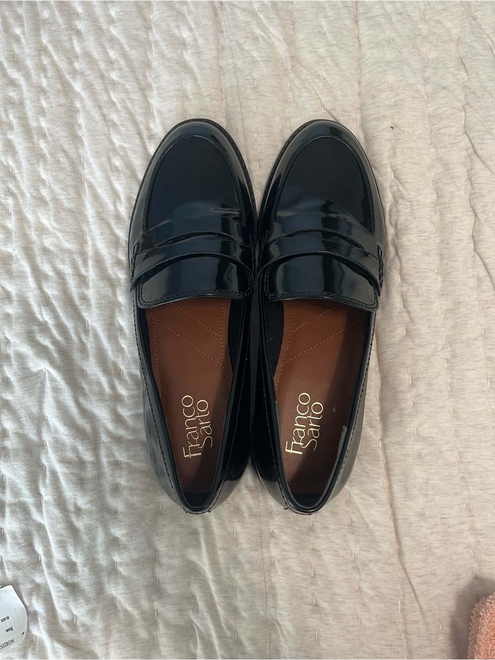 Franco Sarto Black Patent Leather Women’s Penny Loafers
